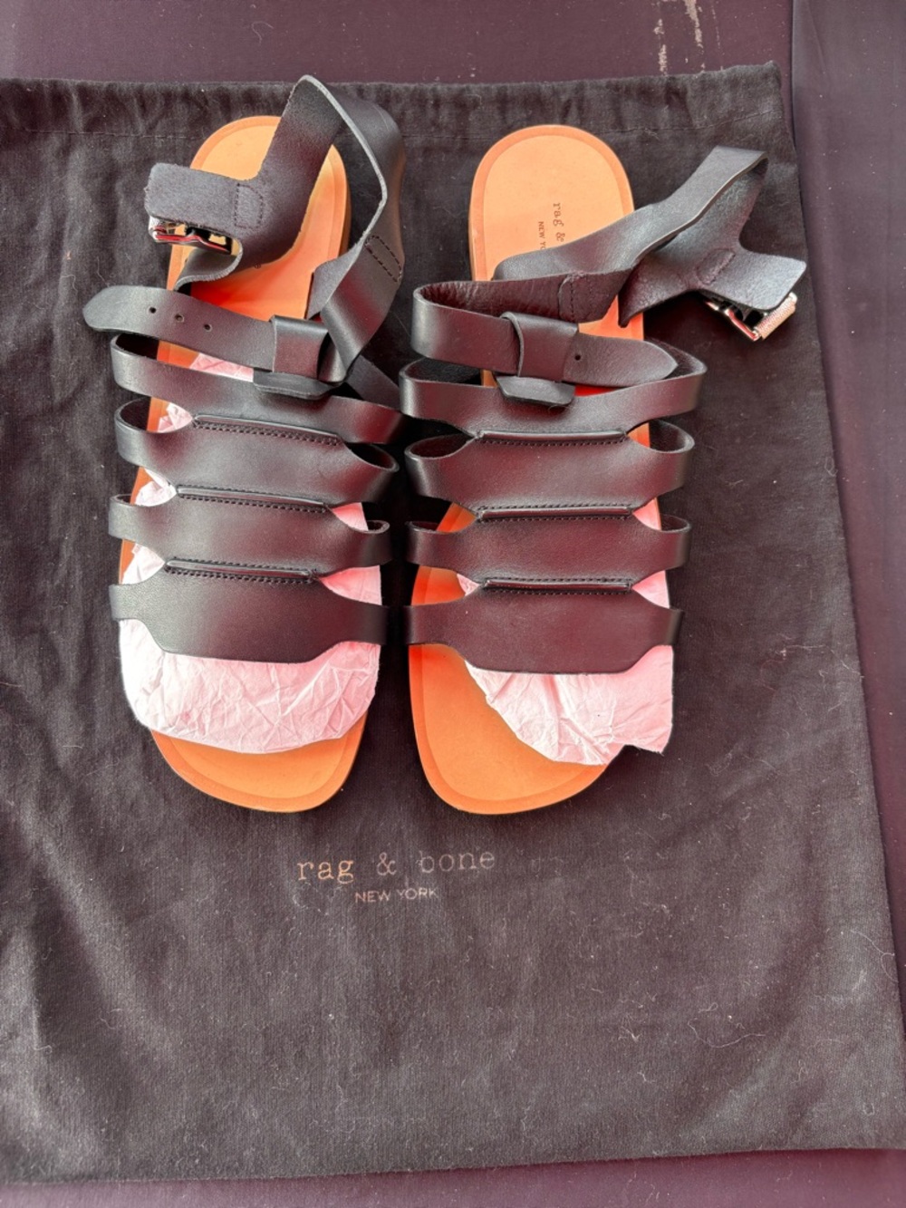rag & bone Black Karli Strappy Gladiator Sandals - Women's